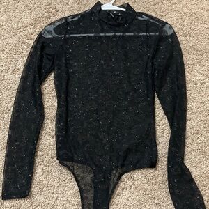 Windsor Black Sparkle Mesh bodysuit